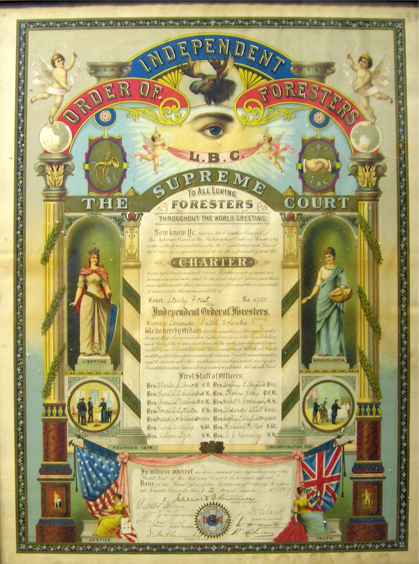 Download this Original Signed Charter The Independent Order Foresters picture