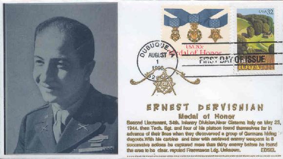 ErnestDervishianMedalofHonorFDC1.jpg (35649 bytes)